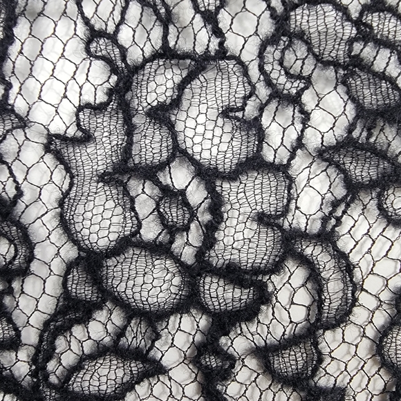 La Perla Wool Alpaca Floral regal Leavers Lace Long Sleeve Top Black size small - Picture 6 of 15